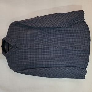 Eddie Bauer Relaxed Fit, LT, Blue with blue and tan small plaid